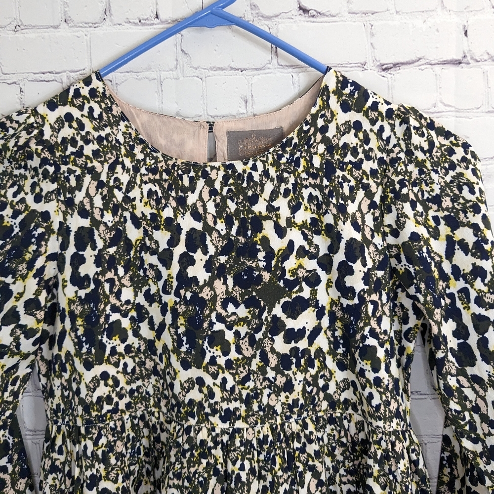 CREAMIE Gorgeous Dress! Girls' 8  Lined Animal Print Long-sleeved Party Dress - Picture 5 of 11
